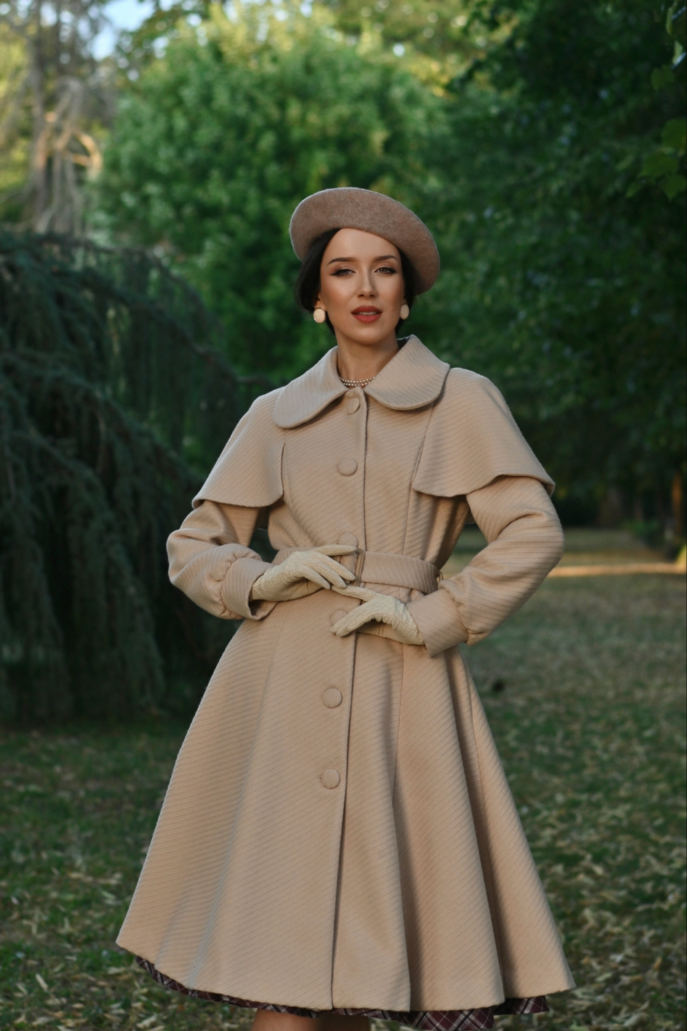 Cosette Beige Swing Coat in Extended Sizing